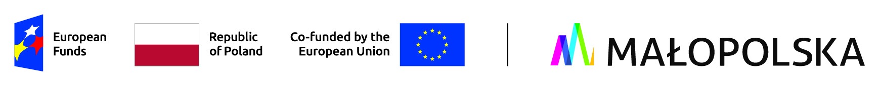 Logos: European Funds for Małopolska, Republic of Poland, European Union, Małopolska